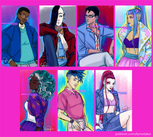 All the fanarts I’ve done so far for the IDW Jem comic characters celebrating their birthdays wearin
