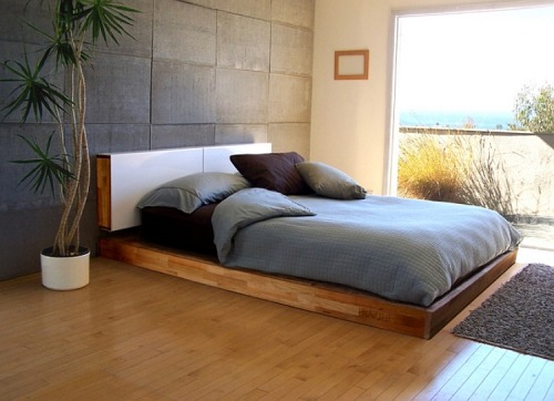 Black modern platform bed