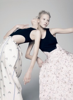 lesliaisonsdemarieantoinette:  LES LIAISONS DE MARIE ANTOINETTE | SASHA LUSS &amp; DARIA STROKOUS IN CHRISTIAN DIOR BY PIERRE DEBUSSCHERE FOR V MAGAZINE SPRING 2015