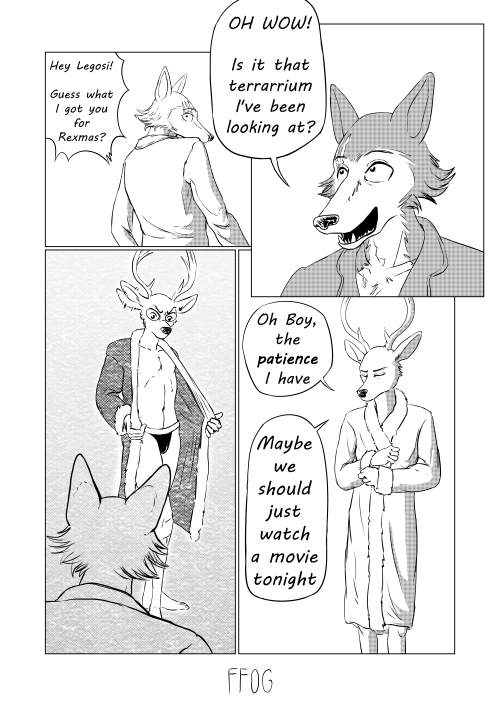 Louis gives Legosi a rexmas presentidk if this one’s too spicy for tumblr, so I’m just g