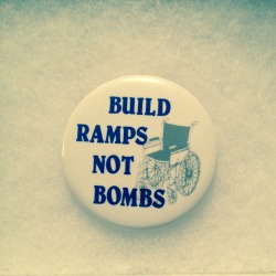 criplit:  My dad found me a disability activism pin from the 70s…aaaand I love it. 