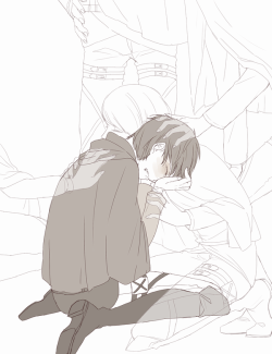 heichougasuki:  Eren… Don’t cry, Eren. That’s right. Tsk. Brat… Eren… Thank you for believing in us till the end. Keep on alive… 