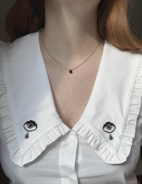 Sadness Is A Blessing Embroidered Blouse from Fevernest