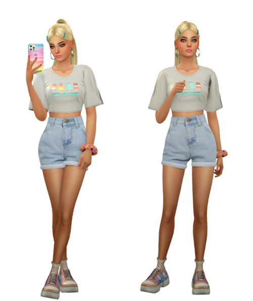 TS4 Soft Girl Lookbook #1 Skin / Face / Hair / Eyebrows / Eyes / NosemaskClothing - Top Flower Dum