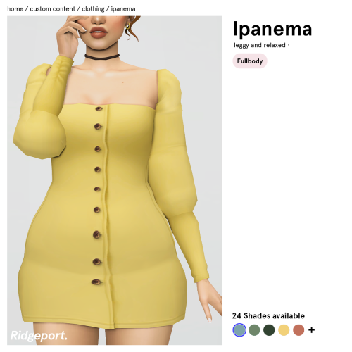 ridgeport:Ipanema Dress •my cc niche is very quickly becoming recreating dresses from reformation lm