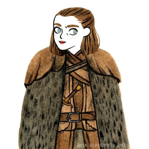 juliabe: Tiny sketchbook portrait of Arya, my favorite Stark