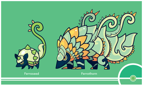 cosmopoliturtle:Pokemon Redesign #597-598 - Ferroseed, Ferrothorn