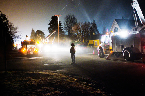 The train took down the lines. Shelton, Washington.