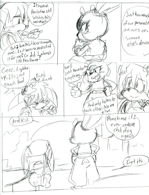bunnymajo:Did an incredibly messy comic about “what is your favorite food if you’re a carbon copy of