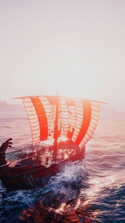 Assassin&rsquo;s Creed Odyssey, sail ship, game, sea, art, 720x1280 wallpaper @wallpapersmug : https