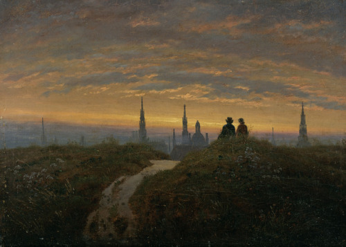 v-ersacrum:Carl Gustav Carus, View of Dresden at sunset, c.1822