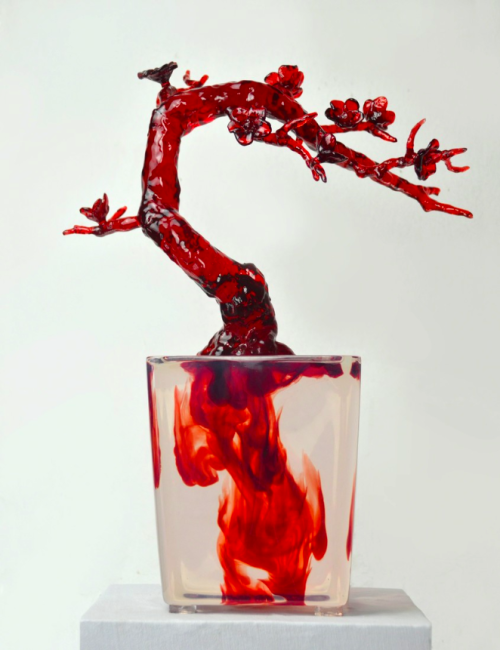 lumannn:myampgoesto11:Li Jinguo’s crystal resin Bonsai sculpture series, 2015solo exhibition at Red 