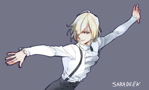 saradeek: OMGGGGGG yuri on ice is so much!! SO MUCH FOR MY BODY!!!! Yuri plisetsky/Yurio is so cute! I love him. I just see the episode 3 and SUHGDSDGF *cry* When I saw Yurio as Agape I almost faint LOL he was BEAUTIFUL in that clothes. (I think I’m
