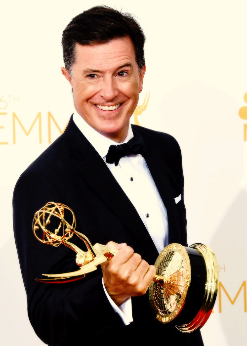 gifthescreen:
“ Stephen Colbert, winner of the for Outstanding Variety Series Award for The Colbert Report, poses in the press room during the 66th Annual Primetime Emmy Awards
”