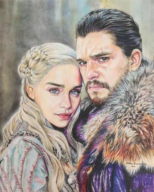 jonerys-art: Daenerys and Jon by @arthouse_neslihan on Instagram