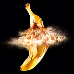 tndarkroom:  My new work for New Scientist Magazine. Styling by @nardipardy   #science #bigblip #stilllife #editorial #explosion #studio #broncolor #sinar #london #banana