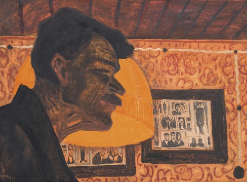Viktor Popkov - Portrait against a lampshade - 1963