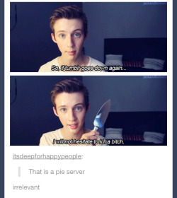 itsstuckyinmyhead:  Tumblr and Pie For an