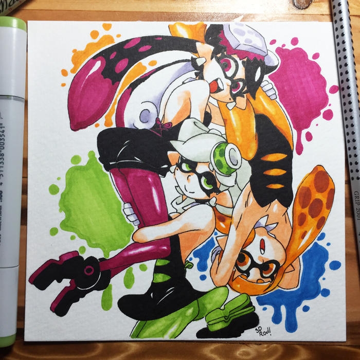 3drod: Inktober day 10! The Squid Sisters! (and agent 3, AKA you!) &lt;3 &lt;3