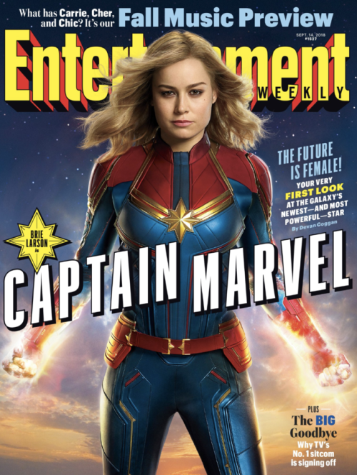 fyeahmarvel:Brie Larson as Captain Marvel on the cover of Entertainment Weekly. (x)