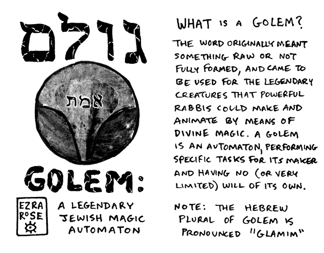 fanzines:Some mini zines on Jewish folklore (includes zines on golems, dybbuk, malachim