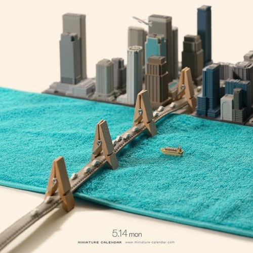 crossconnectmag:  Miniature Calendar UpdateJapanese artist Tanaka Tatsuya creates a miniature diorama for the daily calendar since 2011. He updates his calendar-website daily with a fresh and playful image, infused with his creative imagination. Keep