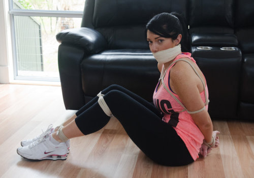 Few things are better than a girl tied, gagged, and wearing yoga pants.