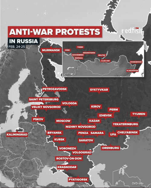 trukatruka57: mapsontheweb:An up-to-date map of where anti-war protests have taken place across Russ