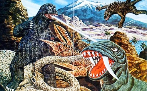 talesfromweirdland:Illustrations from a Japanese Kaiju book.
