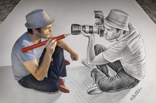 Porn Pics  Artist’s Ben Heine 3D drawings are big