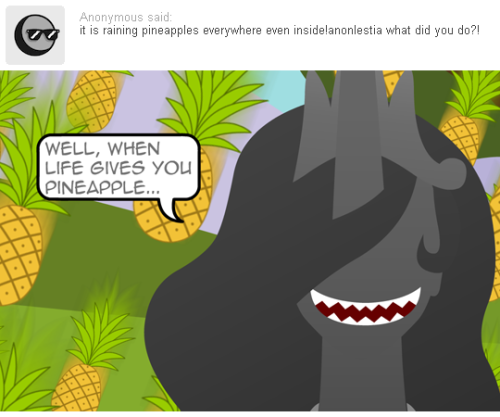 nopony-ask-mclovin:Mod McFael: I’m testing some multipanel replies. I usually make just one for those simple replies, since they are supposed to be easy. But sometimes it’s possible make a reply only if I use more than one panel. So I’m testing