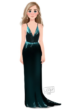 artbyjody:  Oscars 2016: Saoirse Ronan in an emerald Calvin Klein gown. 