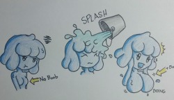 More fun with Silia. I should probably explain how I imagine slimes work. Basically, they absorb whatever liquid they touch and add it to their mass. They can also choose where the mass goes. For Silia, it&rsquo;s obviously her boobs. I&rsquo;ve probably