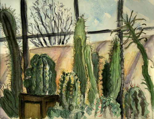 cactus-in-art:Marcia Milner-Brage (American, contemporary)Cactus House