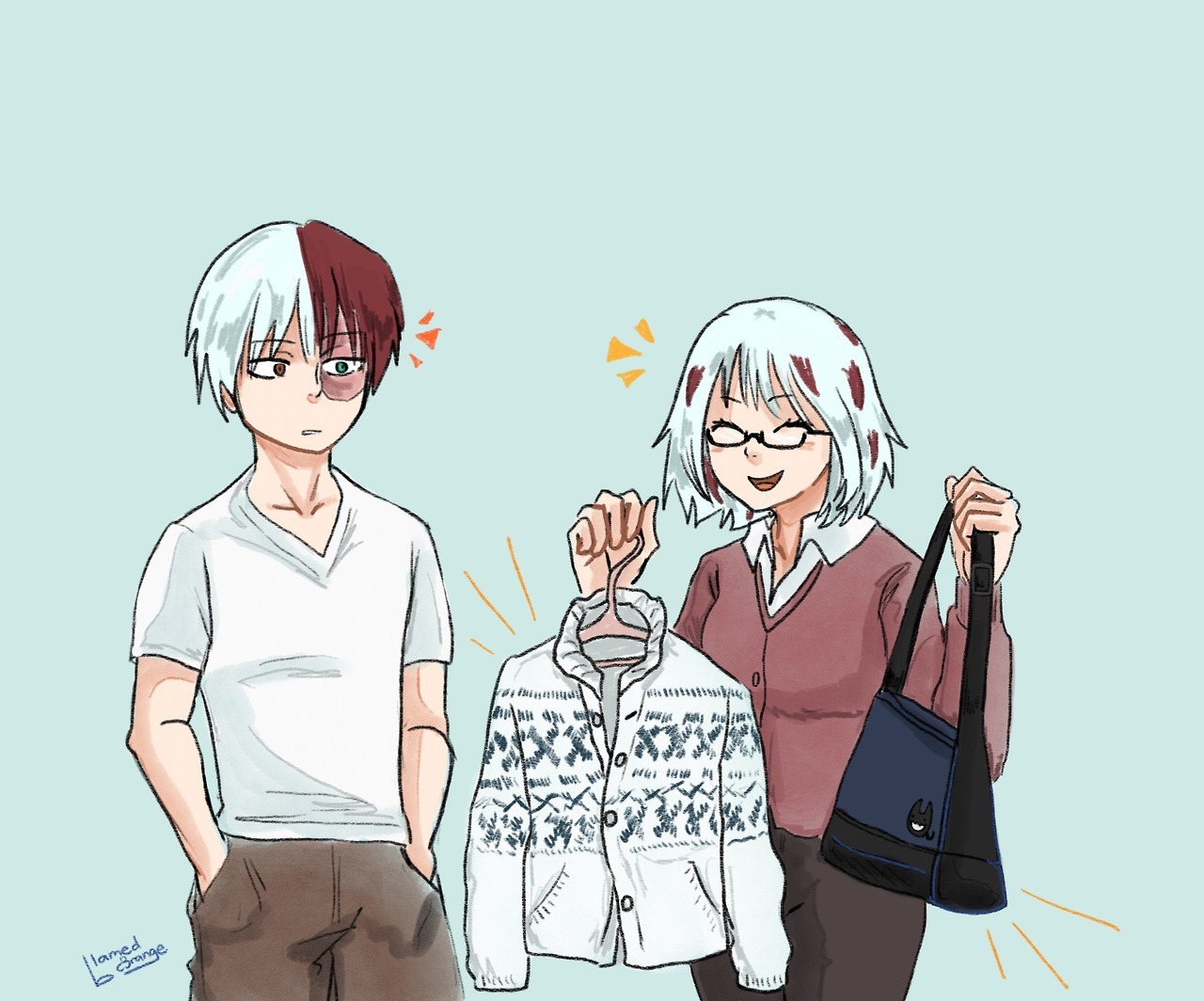 blamedorange:shopping with sister fuyumi