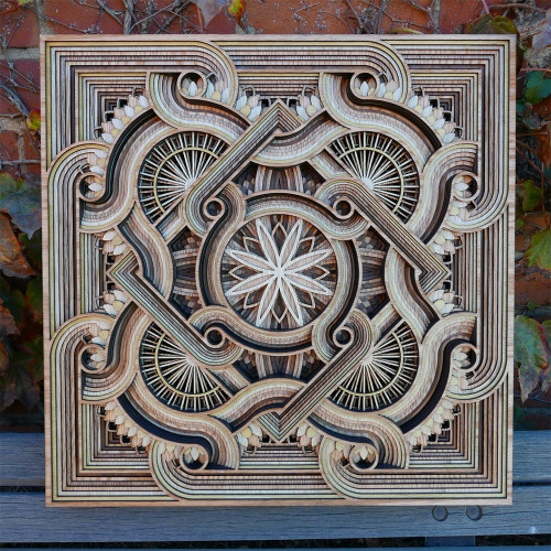 thedesigndome:Highly Detailed Laser Cut Wood Sculptures With Ornate Patterns and MotifsOakland-based