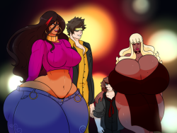 owlizard: Owl and @club-ace take the gals out for a night on the town Amber and Gala © @carmessi  