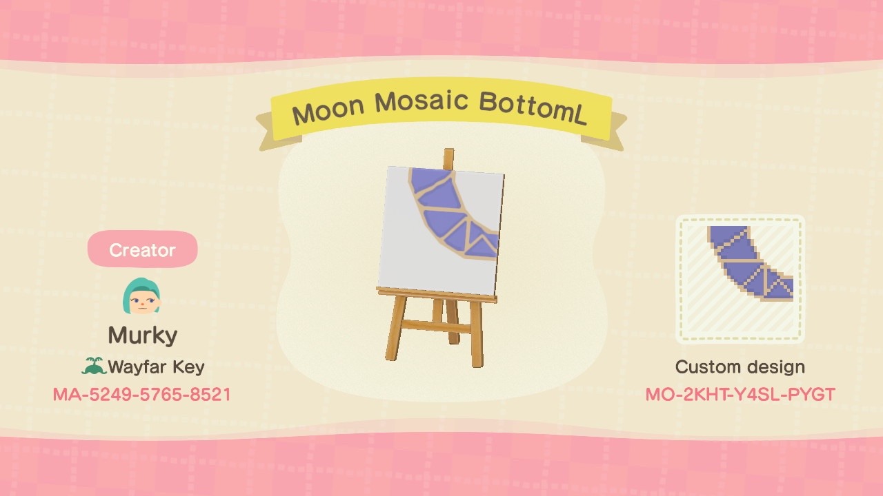 silver-tongues-blog:island-musings:Codes for my moon and paw print mosaics that were