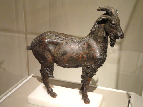 lionofchaeronea: Hellenistic bronze statuette of a nanny goat.  Artist unknown; ca. 100 BCE. &n