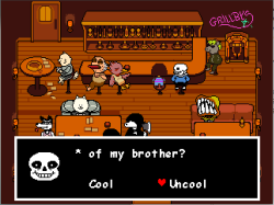 speculativexenolinguist:  a-canon-url:  What happens when you call Papyrus uncool  Thank you, brave soul, for pressing the option so few of us would.  It must have hurt, but from your sacrifice we have gained such knowledge. 