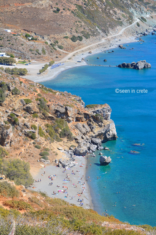 Preveli beach and Dionyssos beach (background)