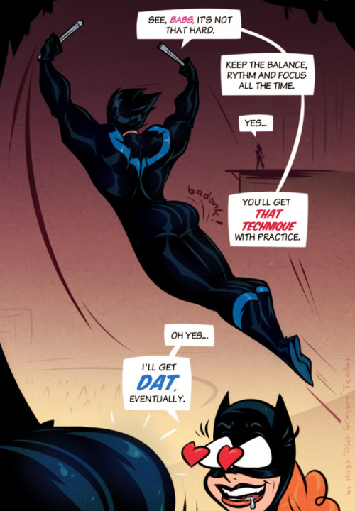 Nightwing and Batgirl - Dat Thiccnique - Cartoon PinUpBabs is Batgirl, but also a