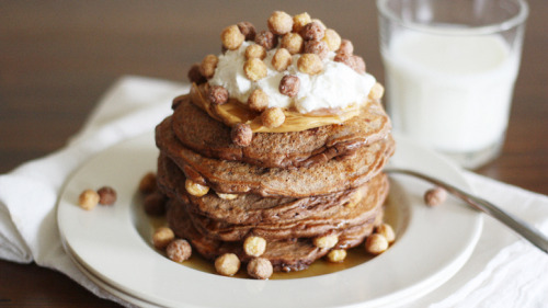Cereal&hellip; all up in and on your pancakes. 