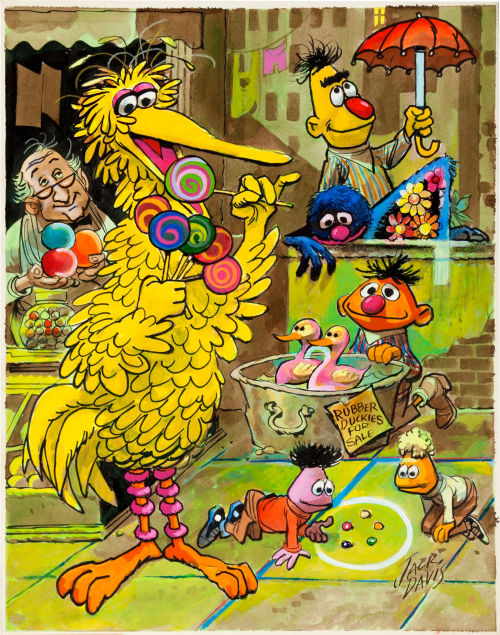 Some wonderful Jack Davis Sesame Street illustrations.