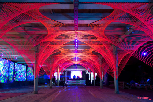 itscolossal: Ultraviolet Light Transforms Large-Scale String Art Into Intergalactic Installations