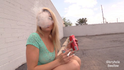 gloryholeswallow:Hot blonde getting her 3rd Gloryhole visit started right with an entertaining interview before she started servicing random strangers at the adult bookstore.
