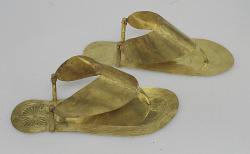 ancientpeoples:  Golden sandals From Upper