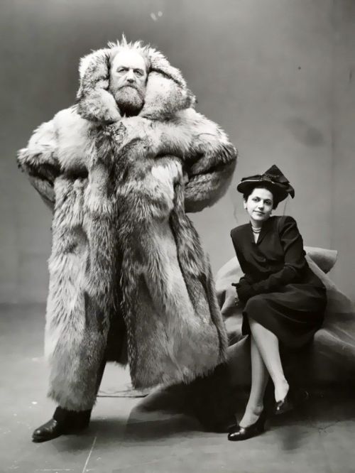 marcolikestowatch:Arctic explorer Peter Freuchen pictured in 1947 with his wife by Irving Penn.