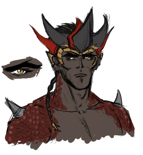 Dragon/human hybrid form Predaking? Ugh, can&rsquo;t draw dragon scales, but dat cheekbone of Pr