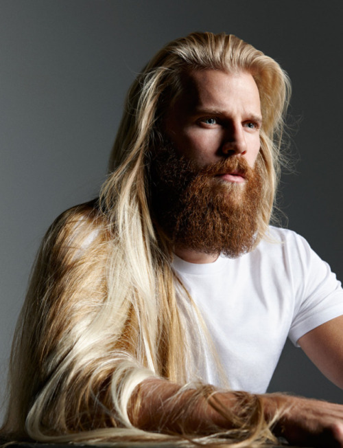 longhairworld:  Steffen Nørgaard | i-D Winter 2013 -‘I’d love to kiss you but I just washed my hair’ Ph: Benjamin Alexander Huseby 